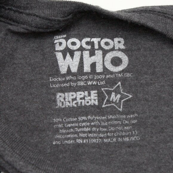 Dr Who Ripple Junction Women's Graphic Crew Neck T Shirt Dark Gray Medium - Picture 4 of 6
